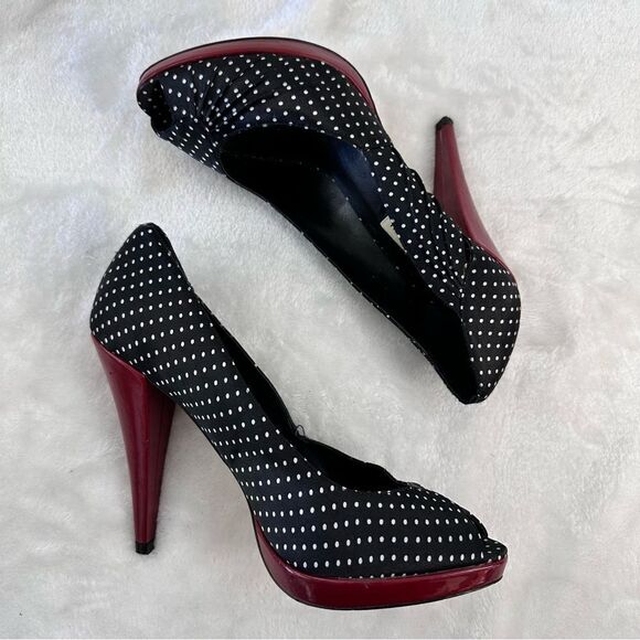 Steve Madden Black and White Polka Dot Heels size 7.5‎ - Picture 3 of 12